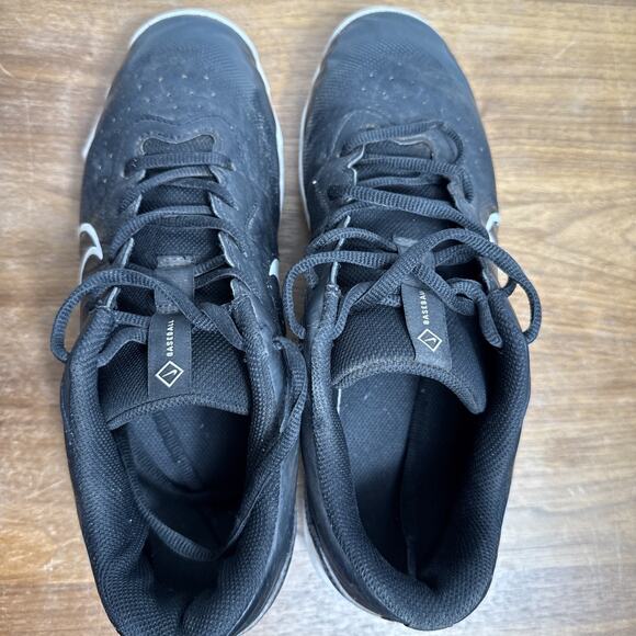 Nike Baseball Cleats Alpha Huarache 4 Keystone Size 8.5 Men's Black White Rubber - Picture 7 of 13